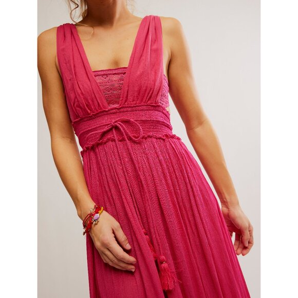 🆕 FREE PEOPLE Santa Maria Maxi XL Love Potion bright pink - Picture 5 of 16